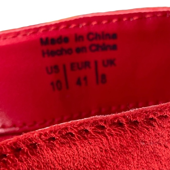 Size 10 red suede slouch booties Call It Spring - Picture 6 of 6